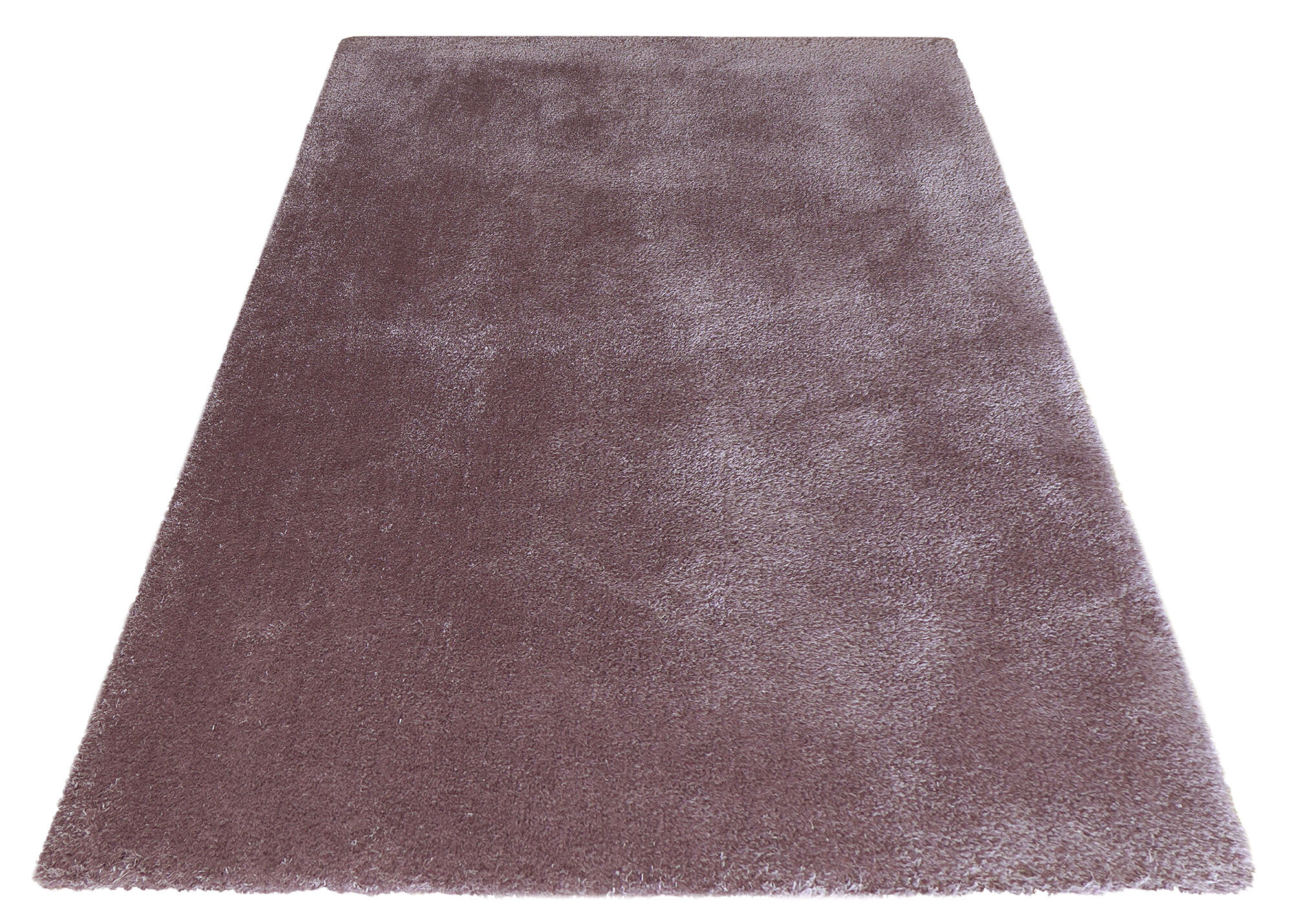 Large View Luxe Plain Lilac Shaggy Rug