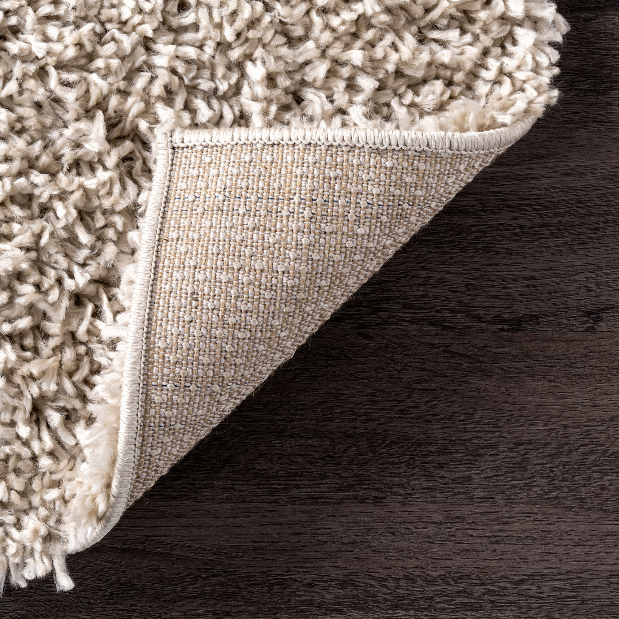 Large View Luis Plain Beige Shaggy Rug
