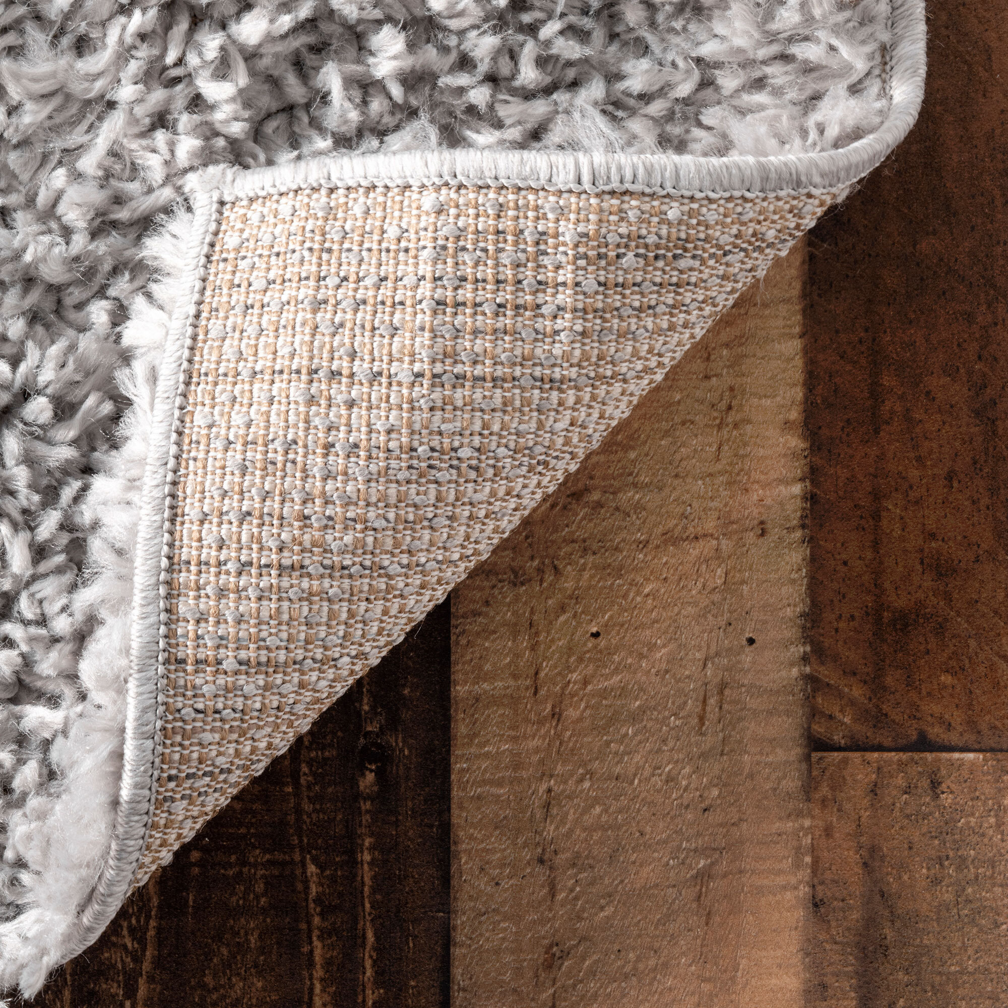 Large View Luis Plain Grey Shaggy Rug