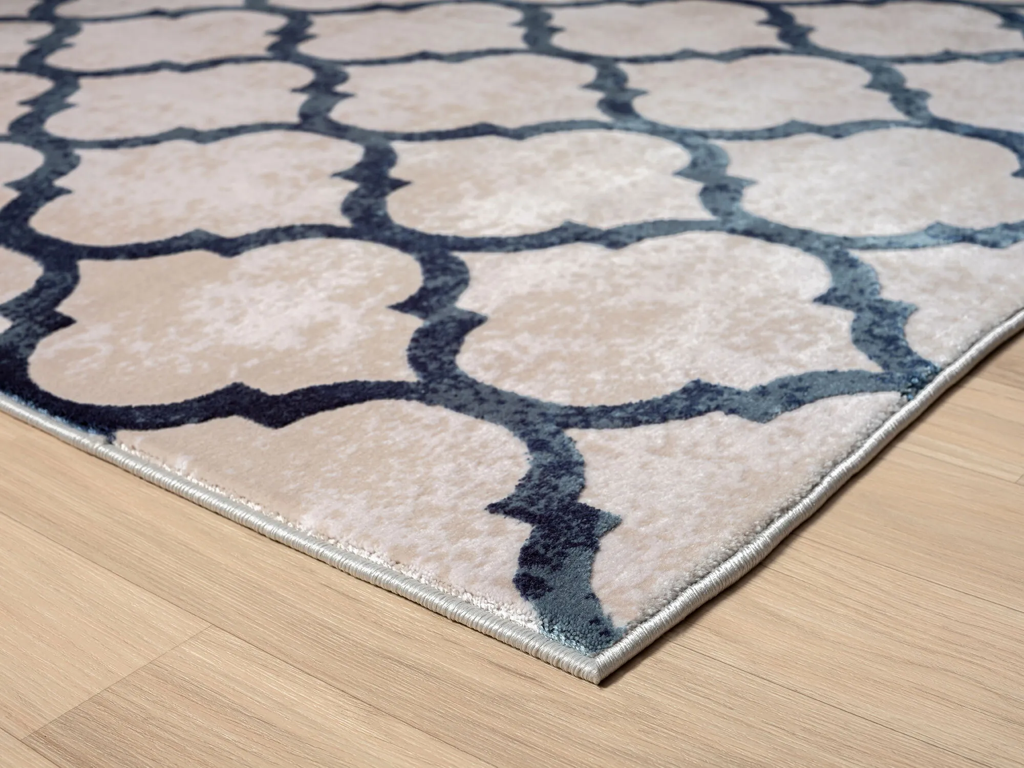 Large View Loren Blue Moroccan Trellis Rug