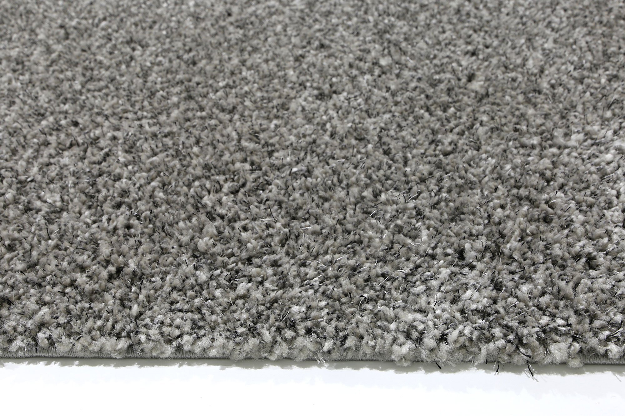 Large View Lusso Thick Plain Grey Shaggy Rug