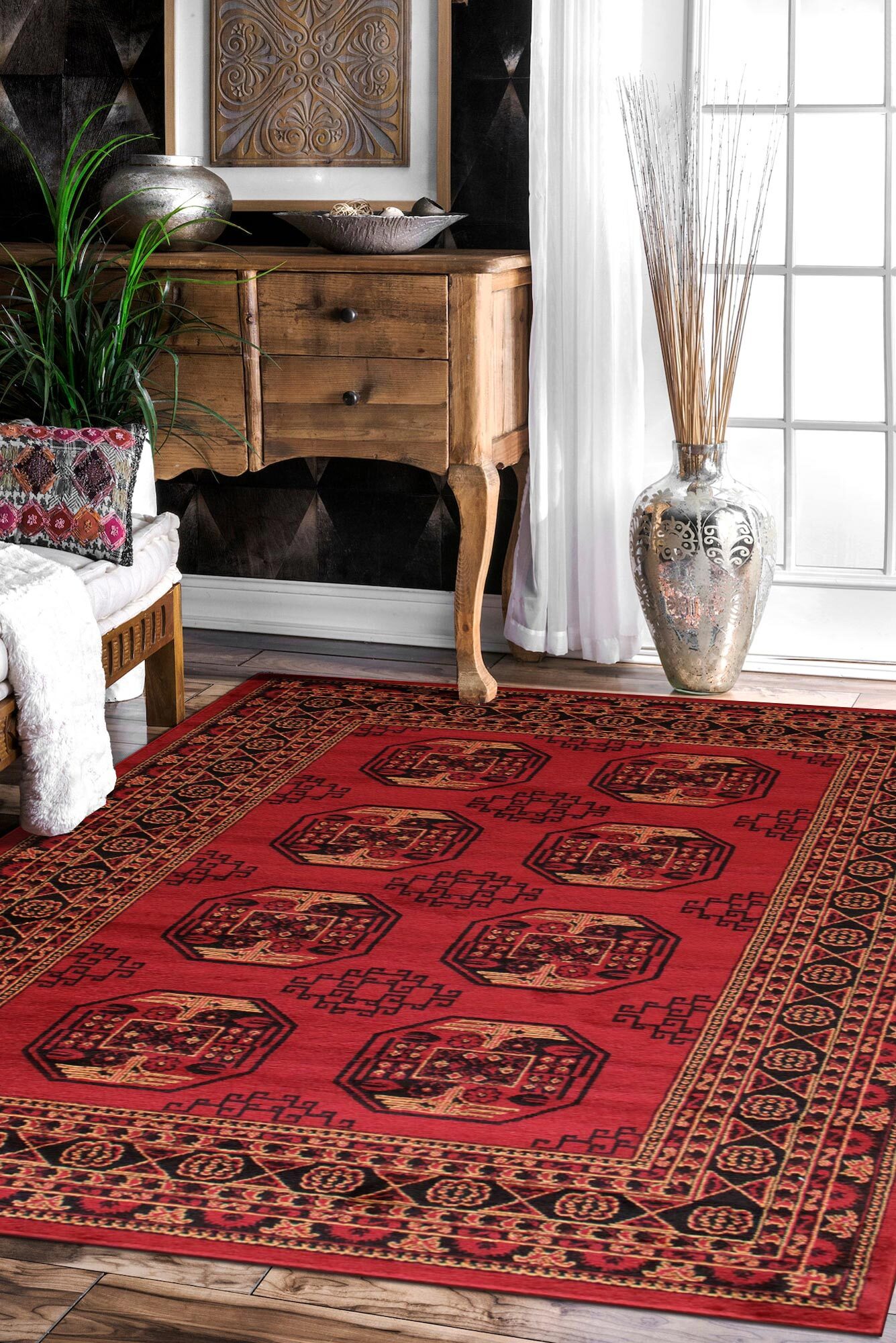 Large View Miami Traditional Afghan Design Rug