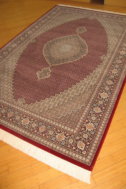 Large View Mona Red Oriental Fringed Rug