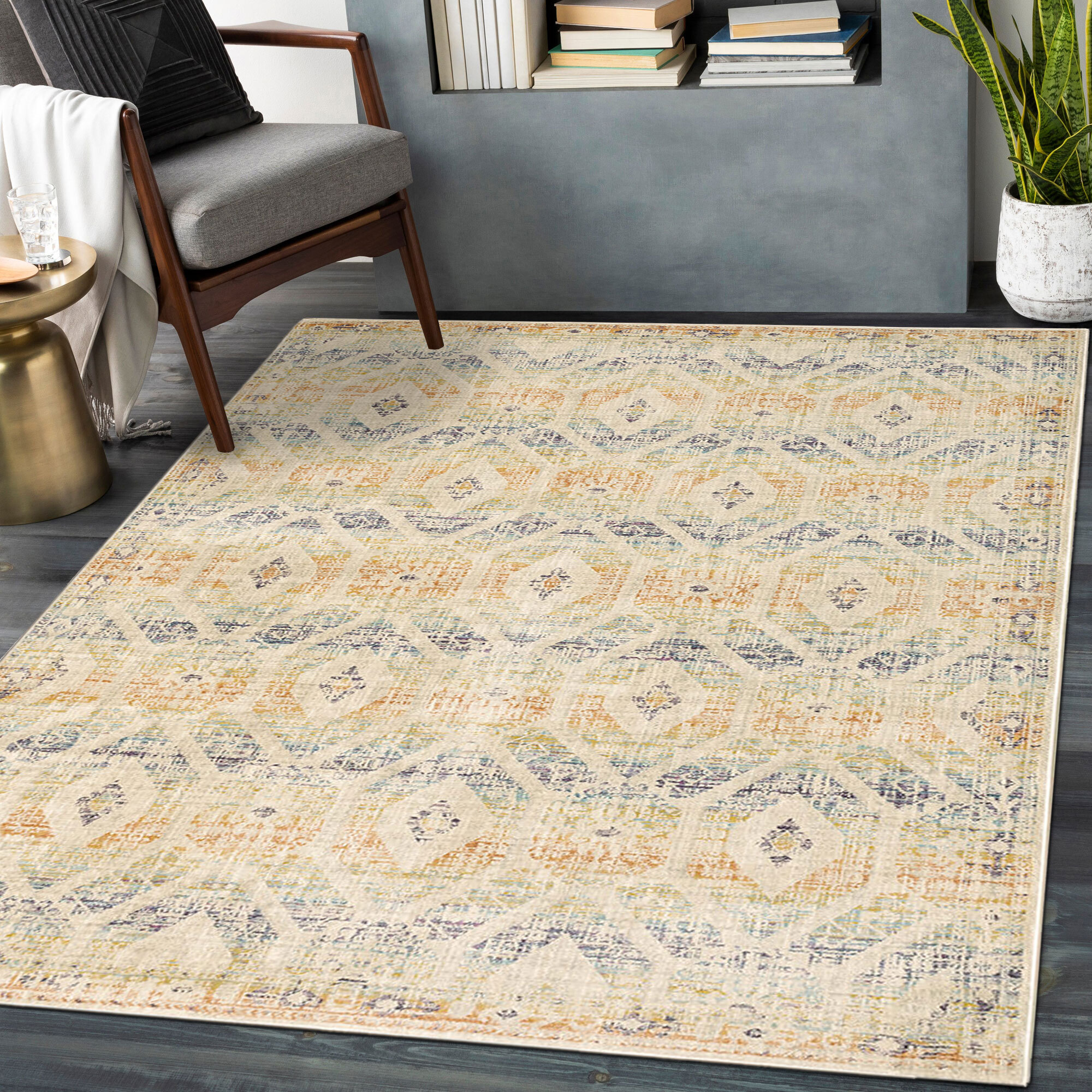 Large View Myla Traditional Geometric Rug