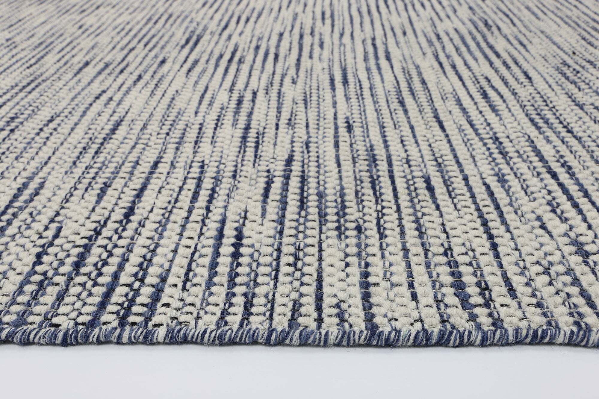 Natura Blue Wool Flatweave Rug