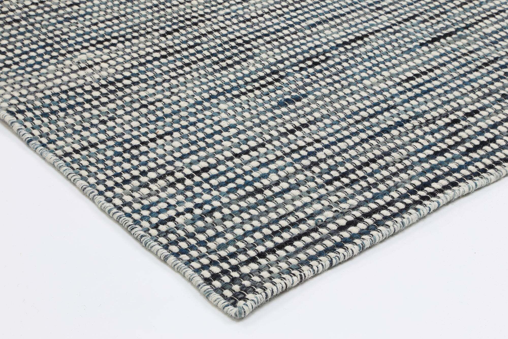 Natura Teal Wool Flatweave Rug