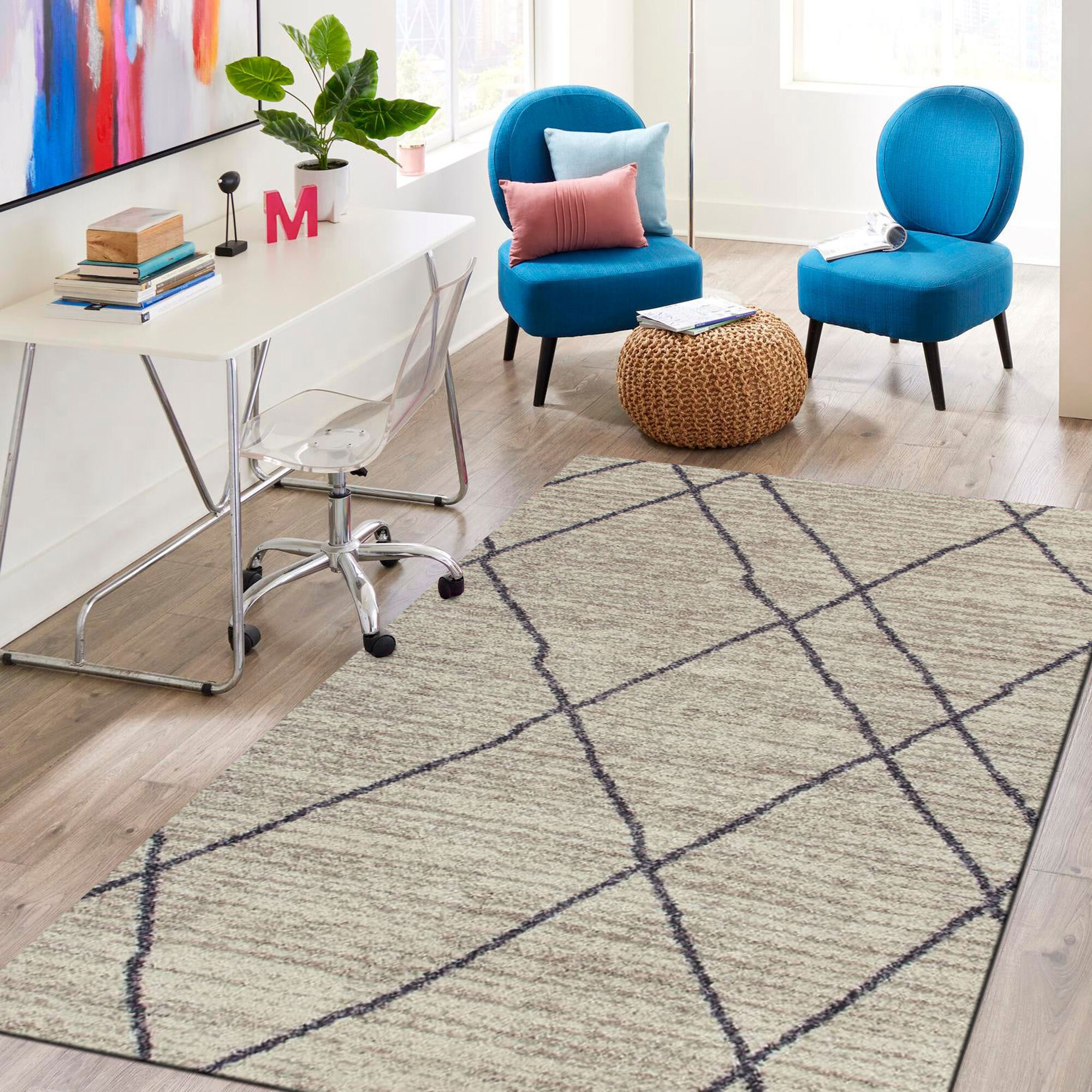 Large View Nordic Beige Moroccan Rug