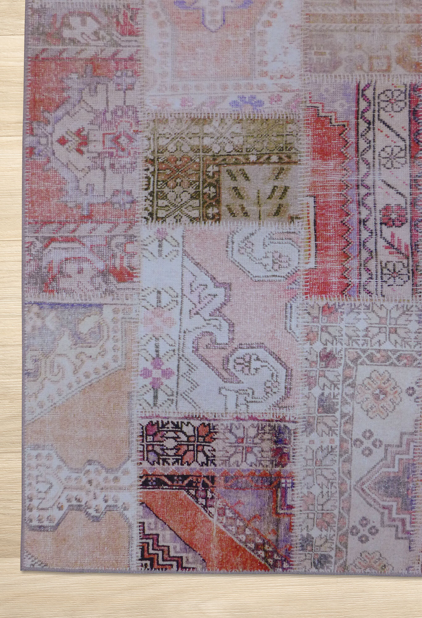 Large View Noble Traditional Patchwork Rug