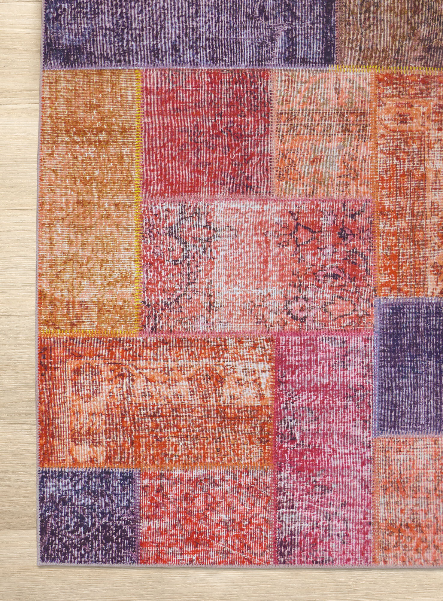 Large View Noble Traditional Patchwork Rug