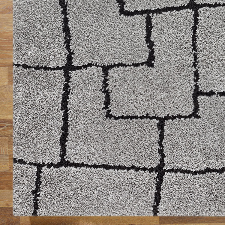 Large View Oda Grey Modern Geometric Rug