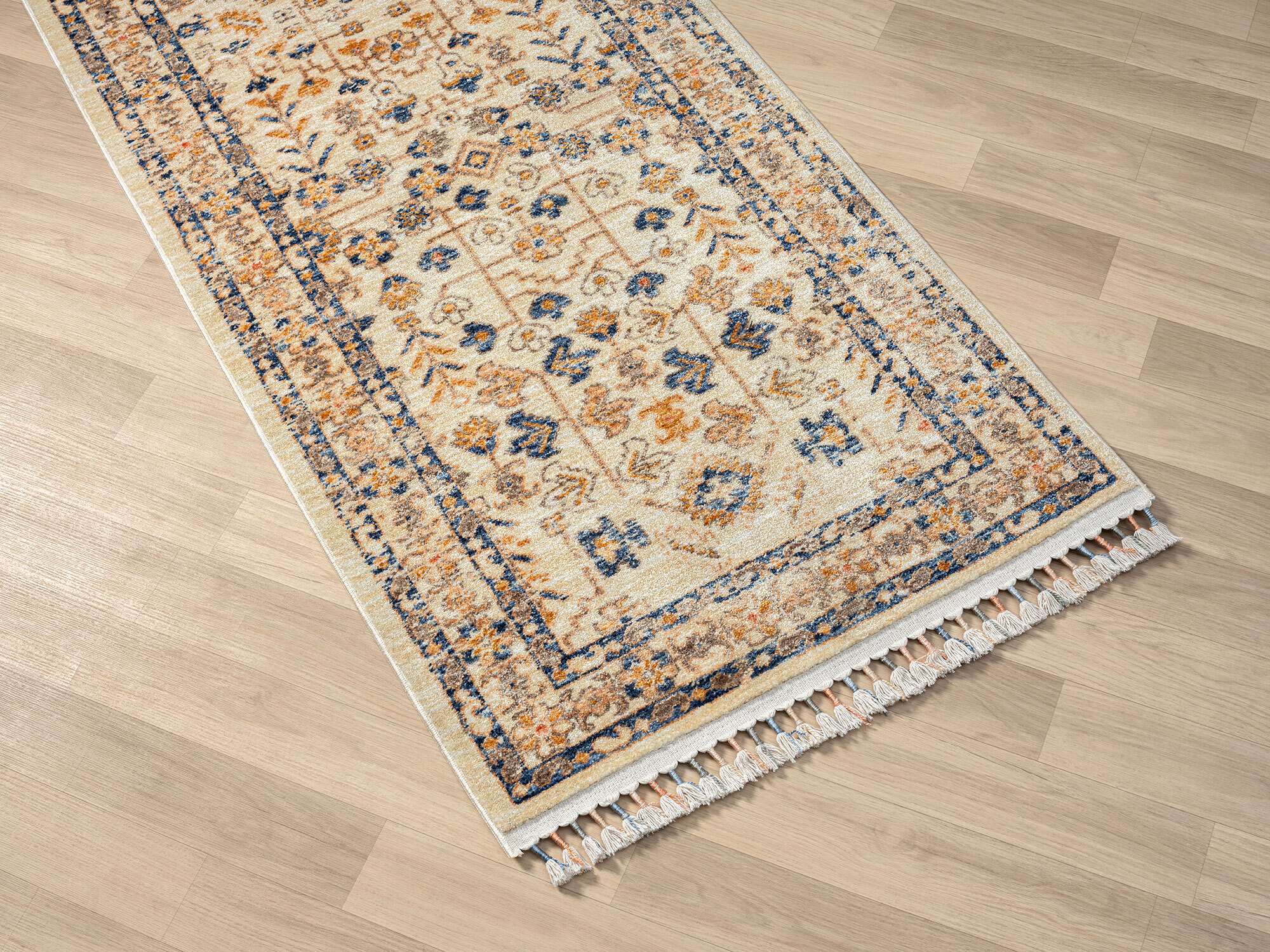 Large View Opal Traditional Floral Border Rug