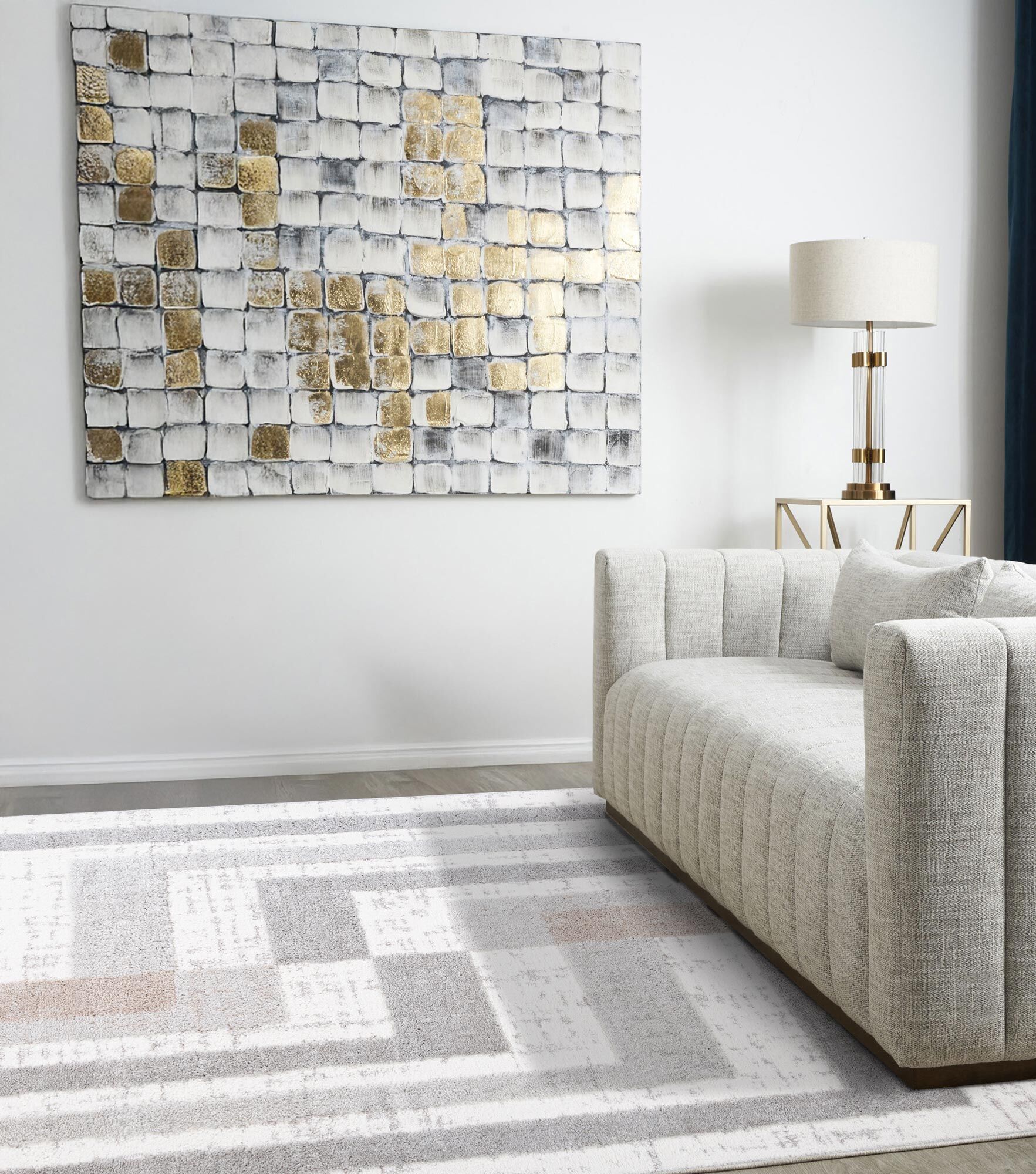 Large View Oscar Soft Geometric Rug