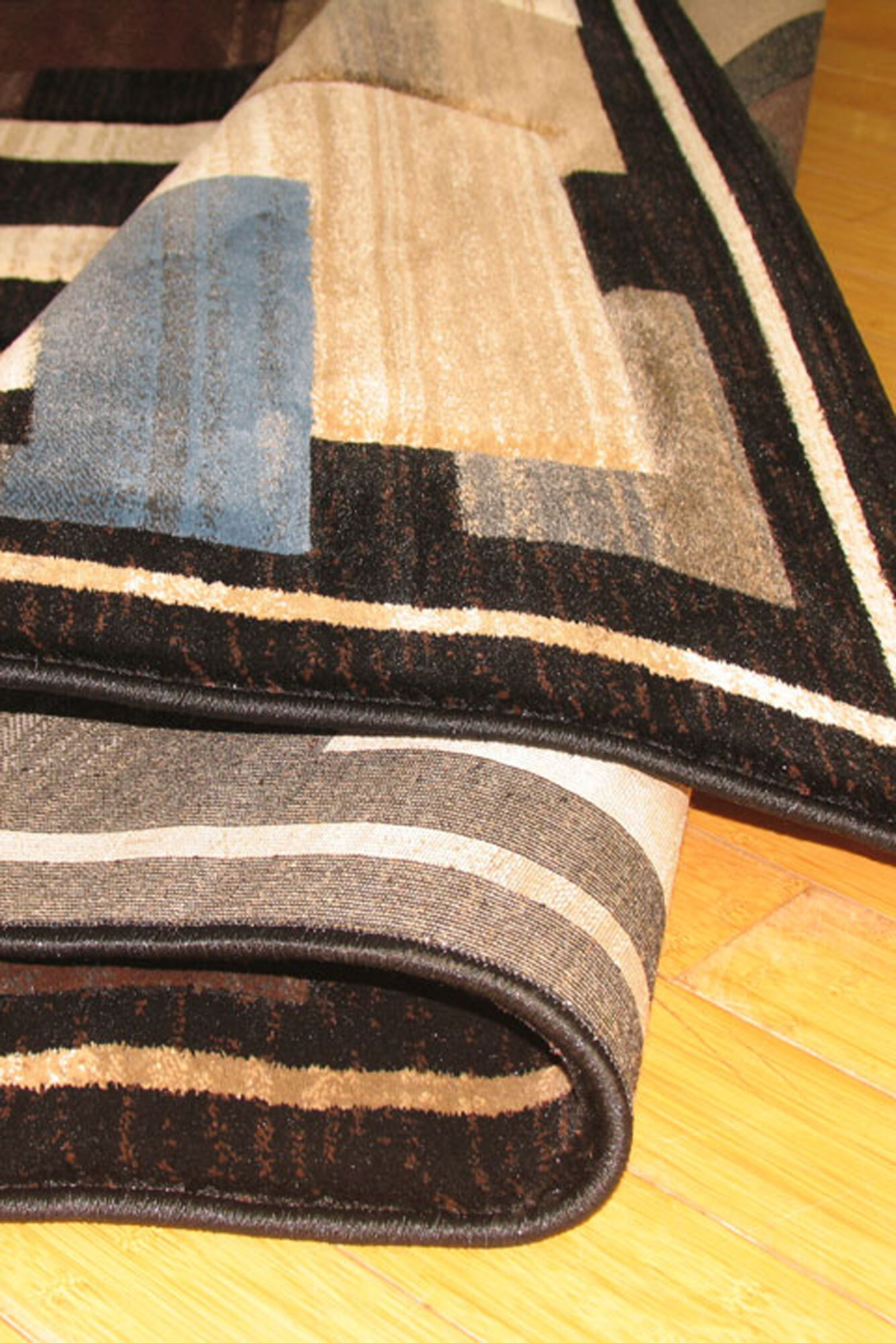 Large View Panama Square Pattern Rug