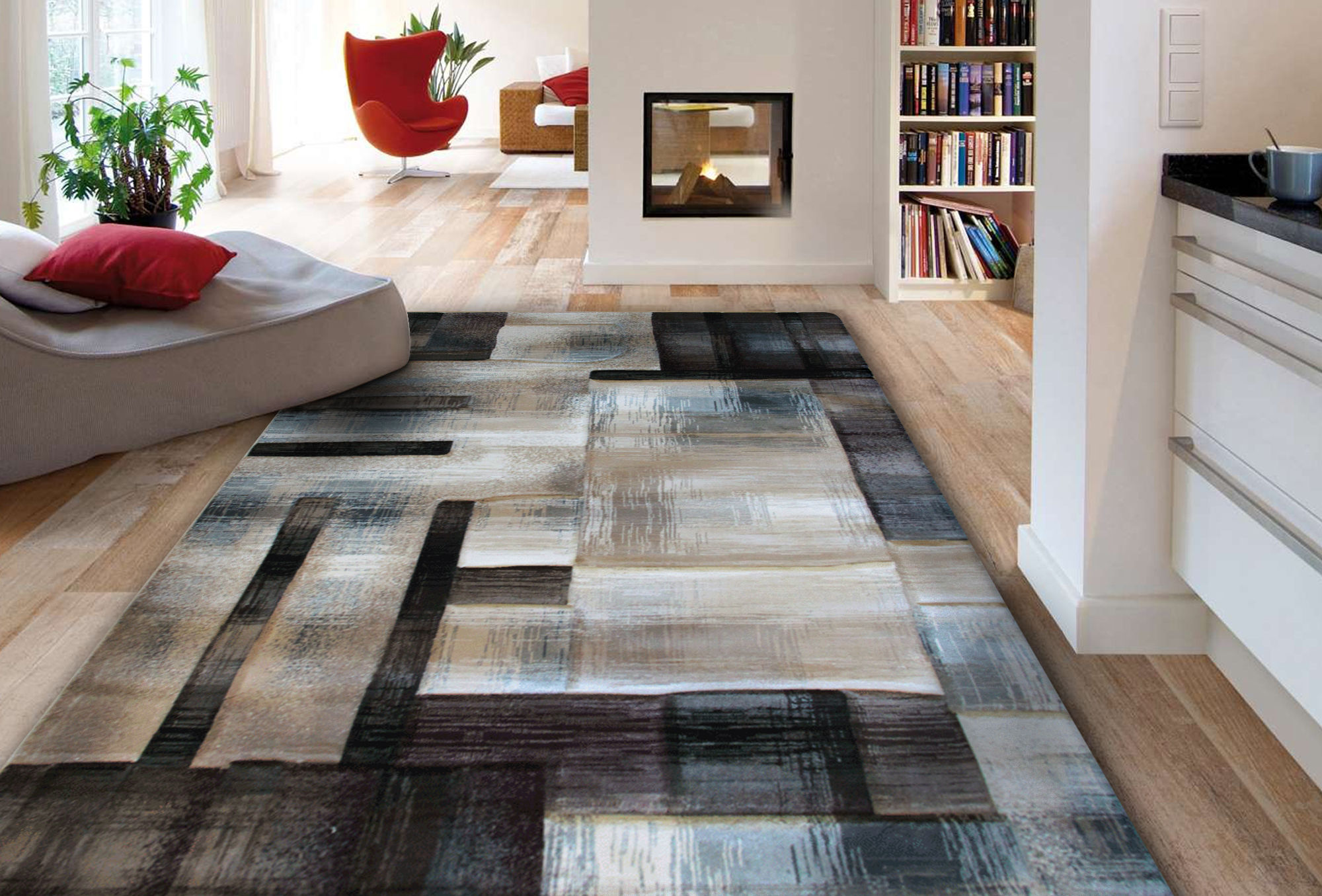 Large View Panama Beige Contemporary Rug