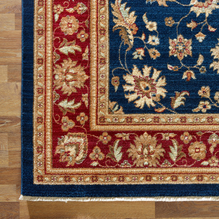 Large View Parker Navy Traditional Floral Rug