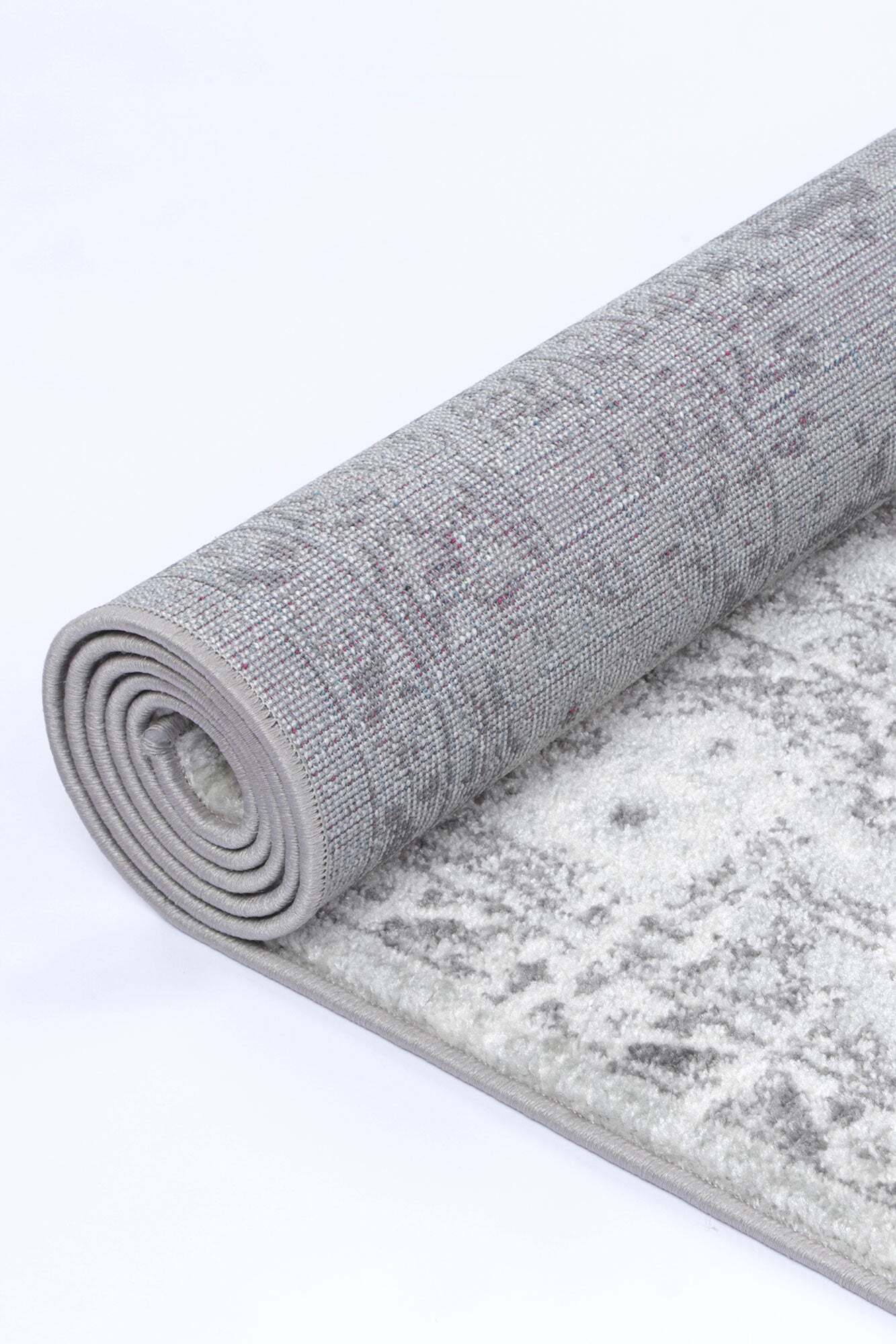 Large View Peri Grey Traditional Border Rug