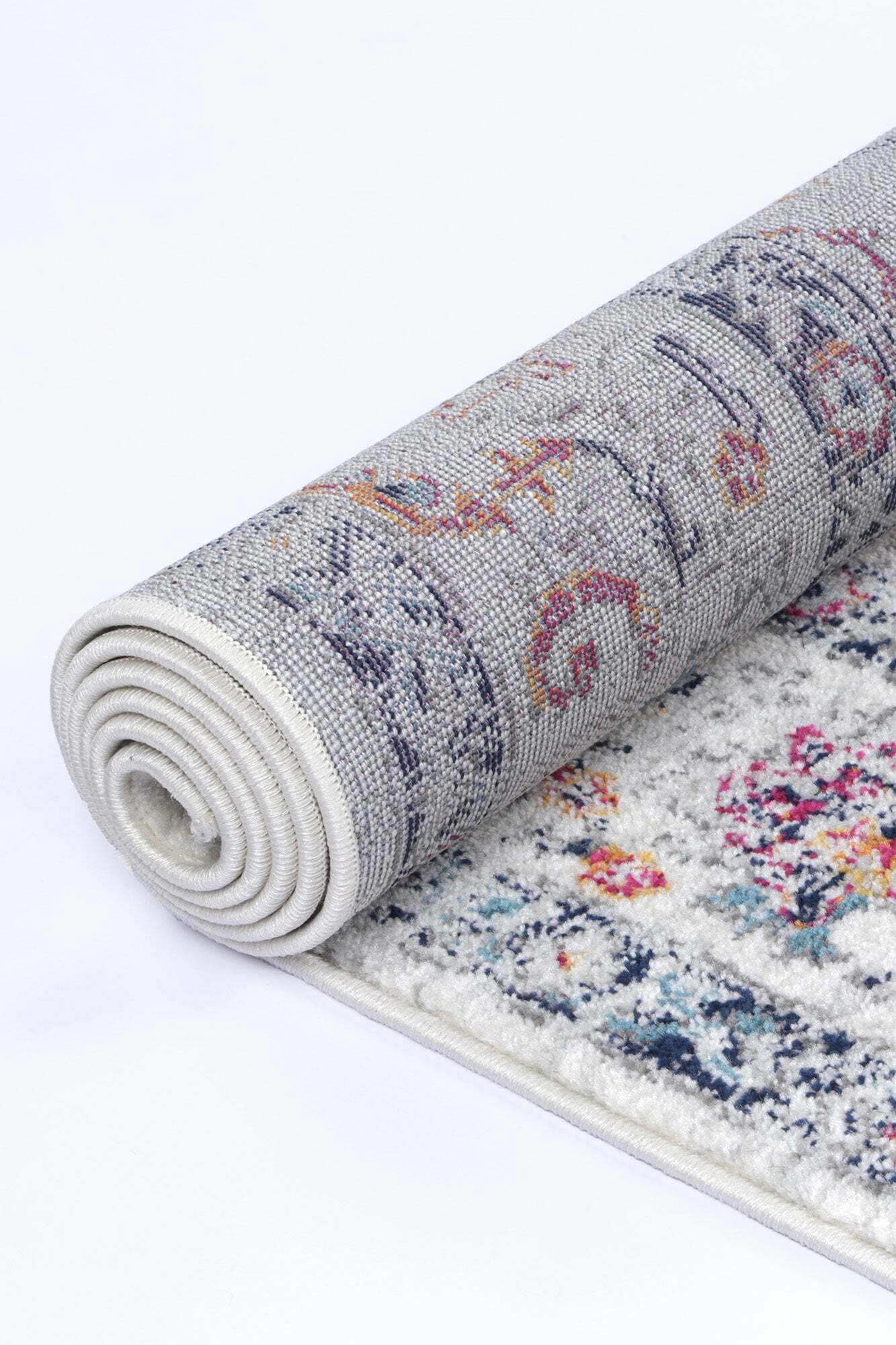 Large View Peri Transitional Floral Border Rug