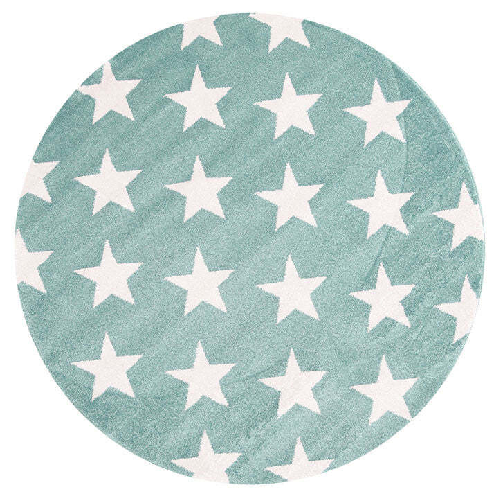 Petite Aqua Modern Star Kids Rug