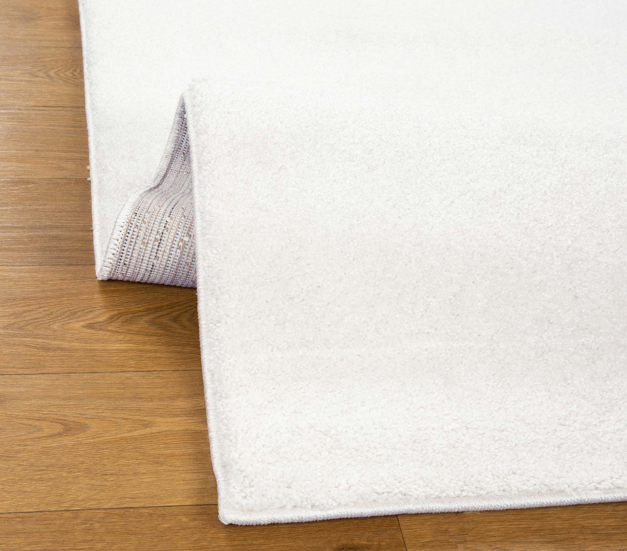 Large View Plush Plain White Rug