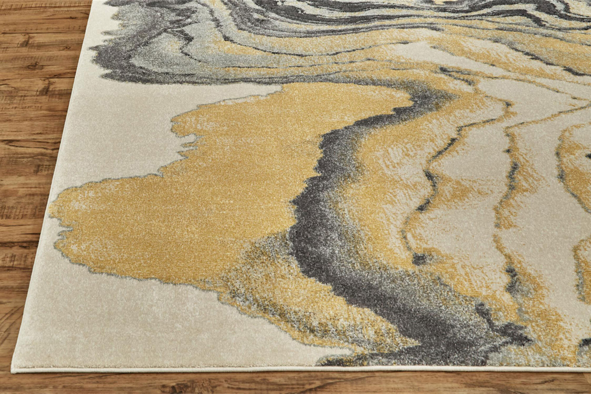 Large View Roma Yellow Modern Abstract Rug