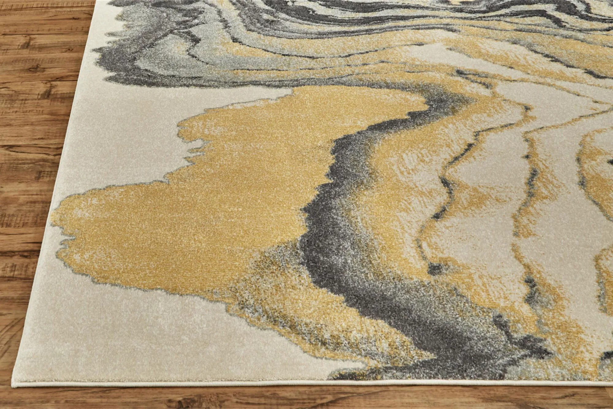 Large View Roma Yellow Modern Abstract Rug