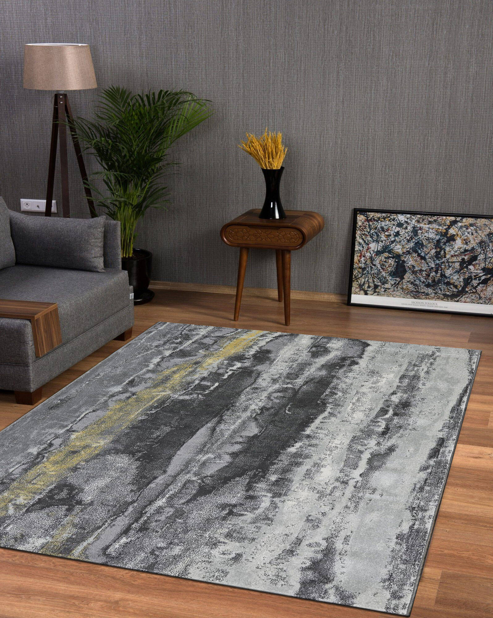 Large View Roma Grey Modern Abstract Rug