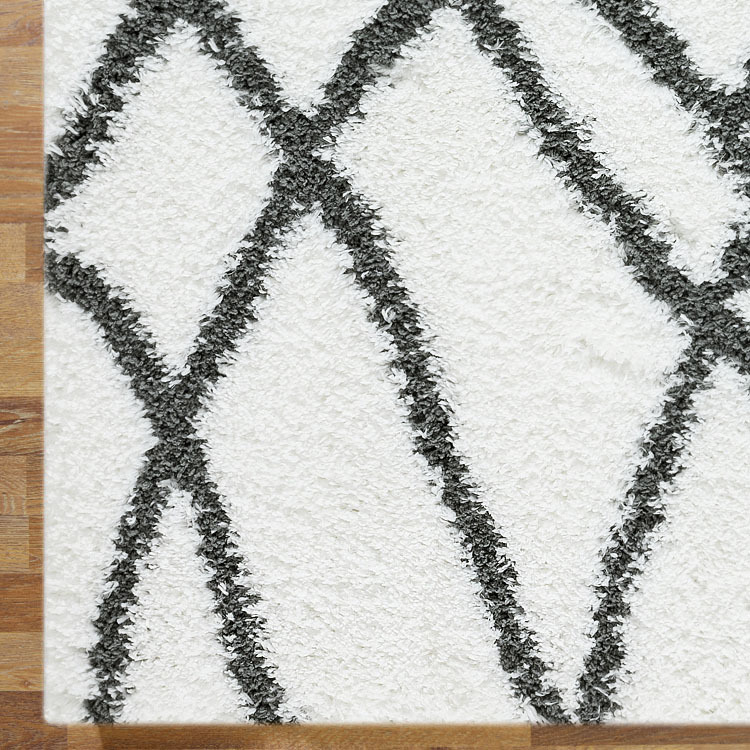 Large View Salem Moroccan Ivory Shaggy Rug