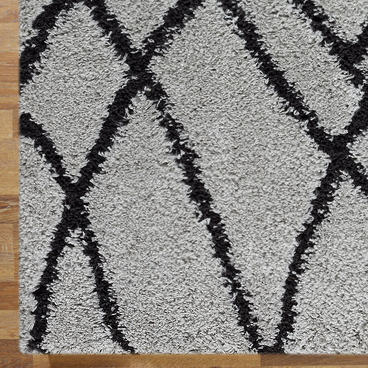 Salem Moroccan Grey Shaggy Rug