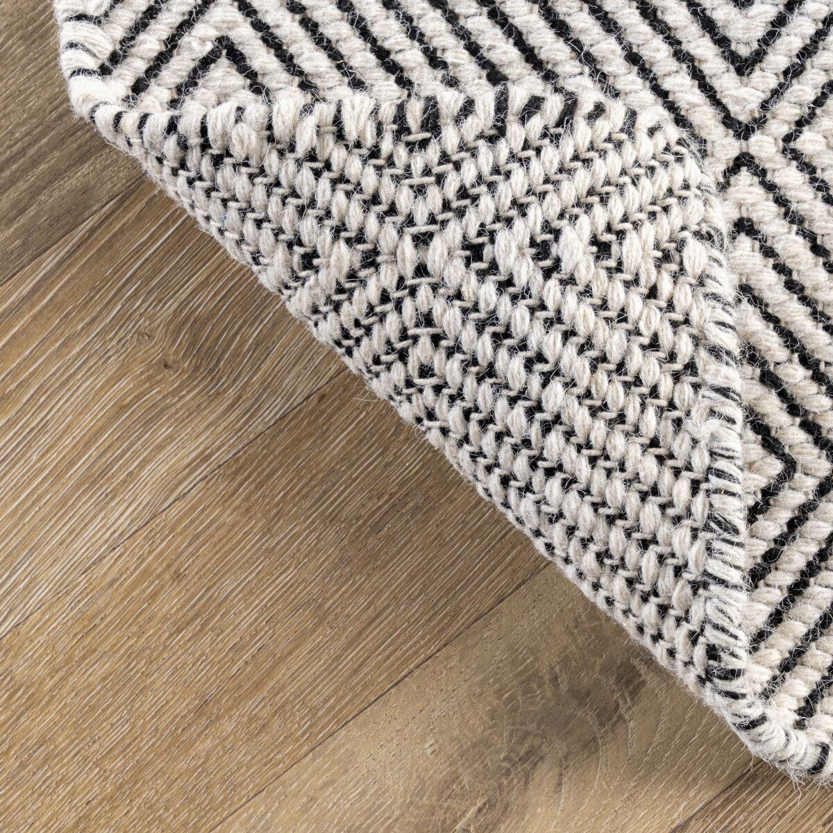 Large View Scandi Ivory Flatweave Wool Rug