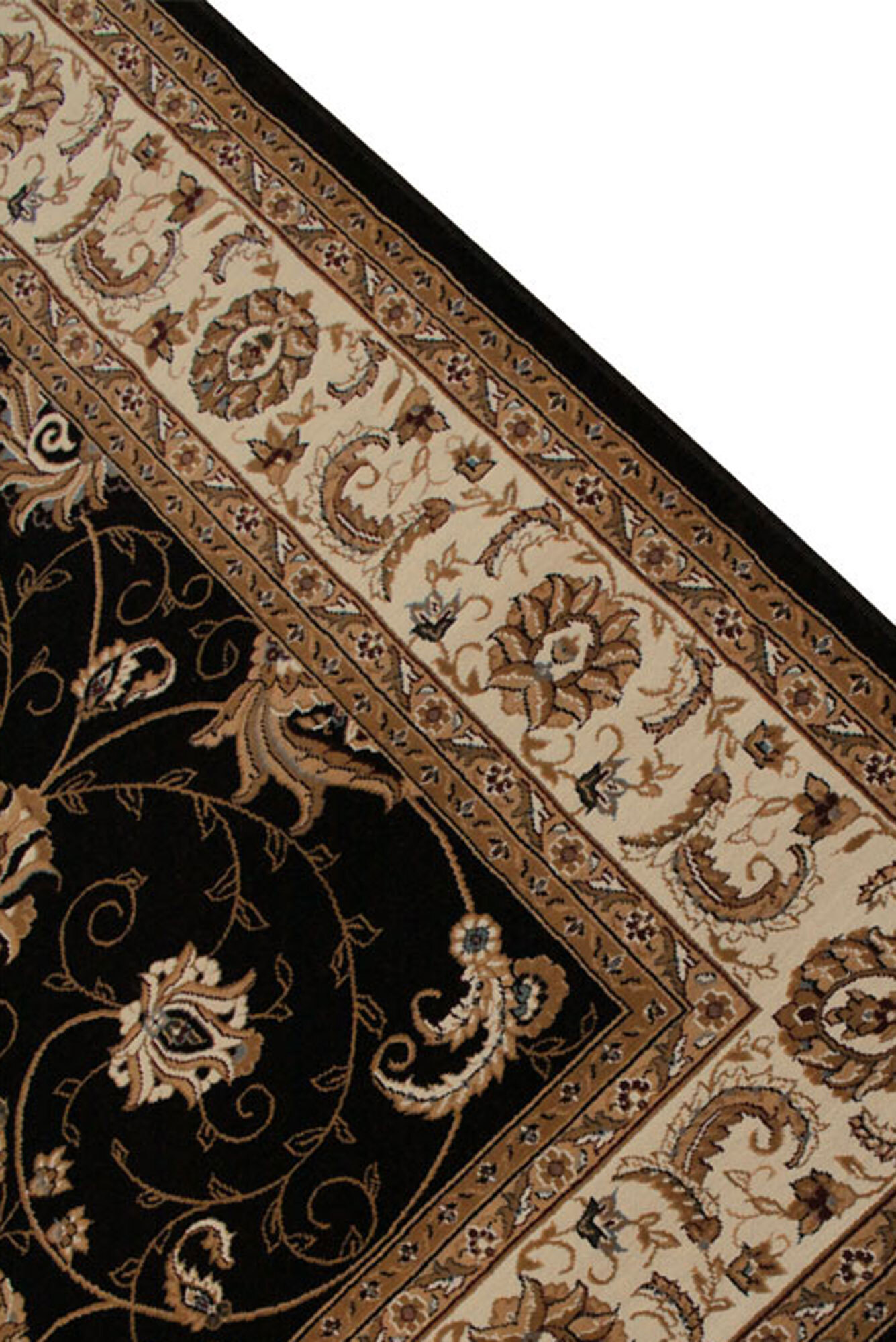 Star Black Traditional Oriental Rug