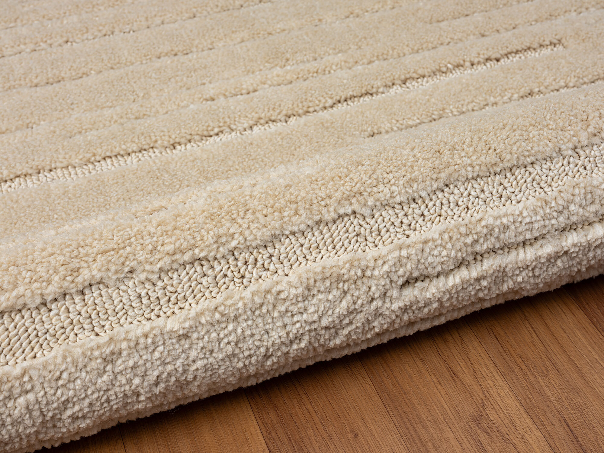 Large View Serenade Beige Striped Rug