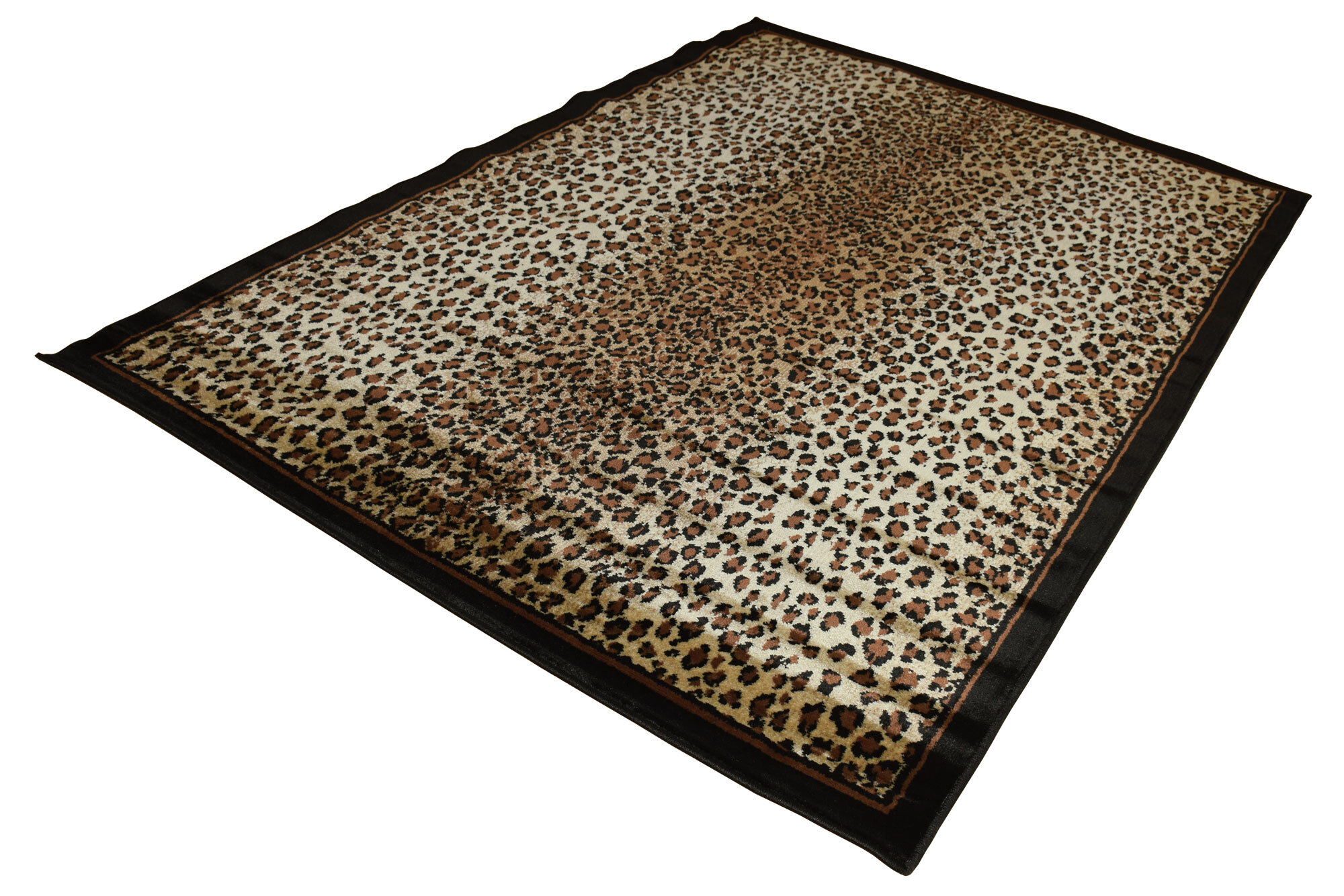 Large View Safari Leopard Animal Print Rug