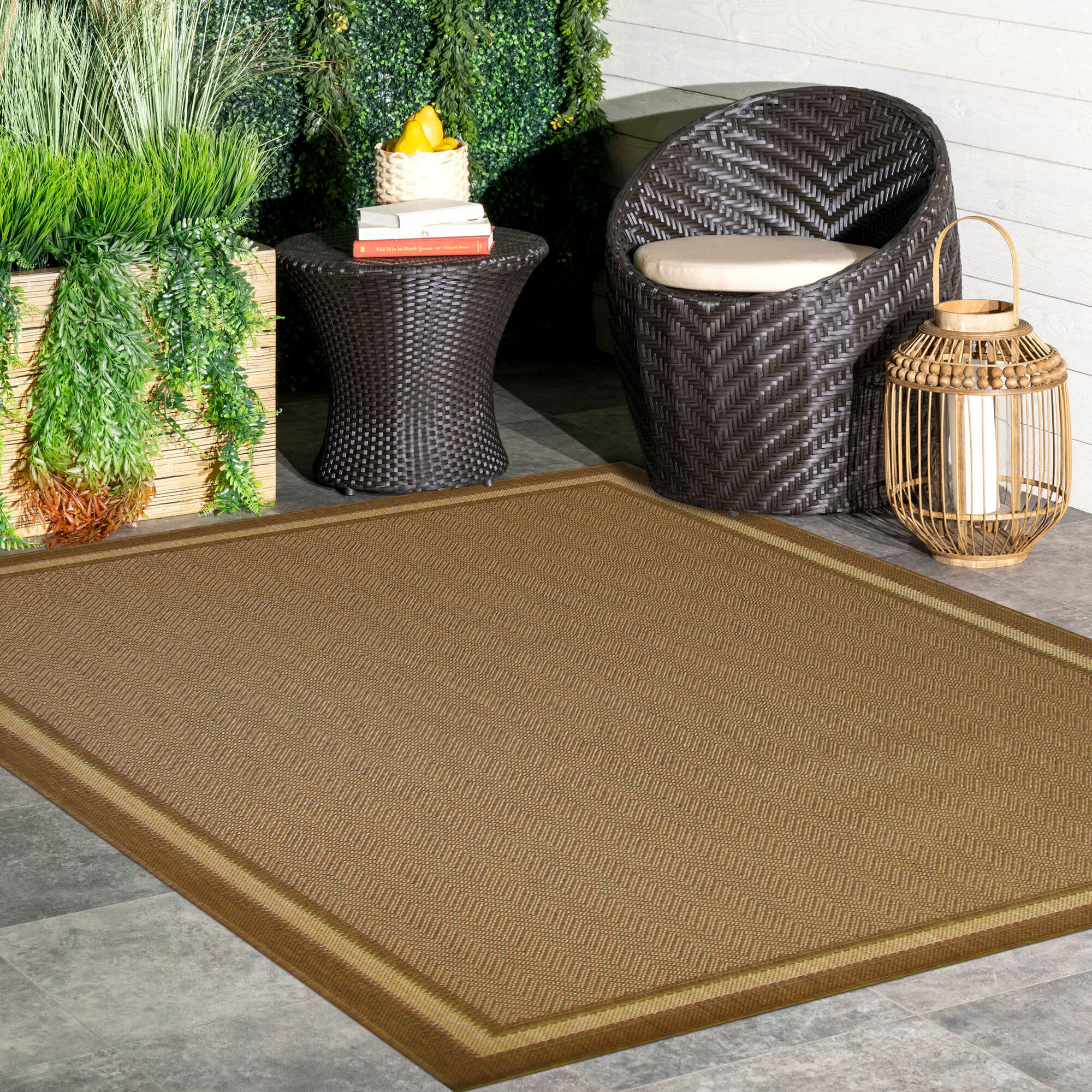 Sama Plain Brown Flatweave Rug