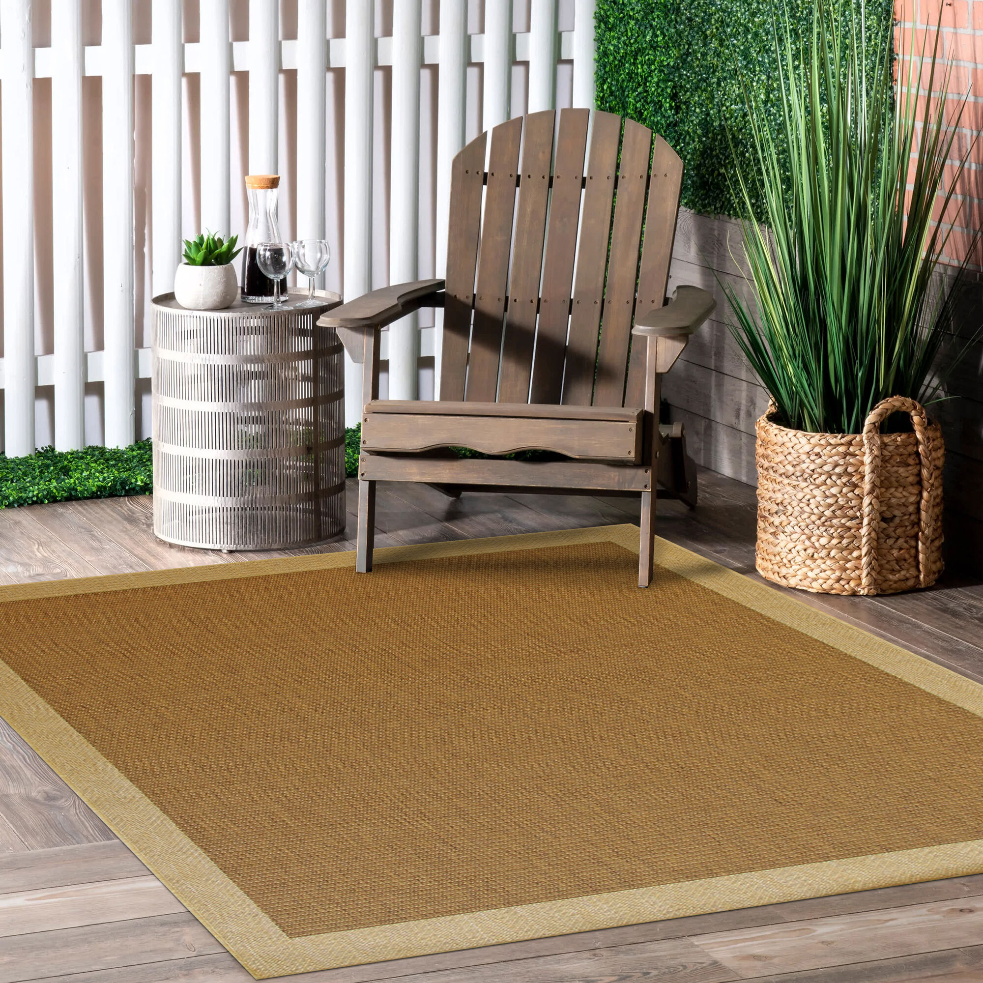 Large View Sama Indoor Outdoor Border Rug