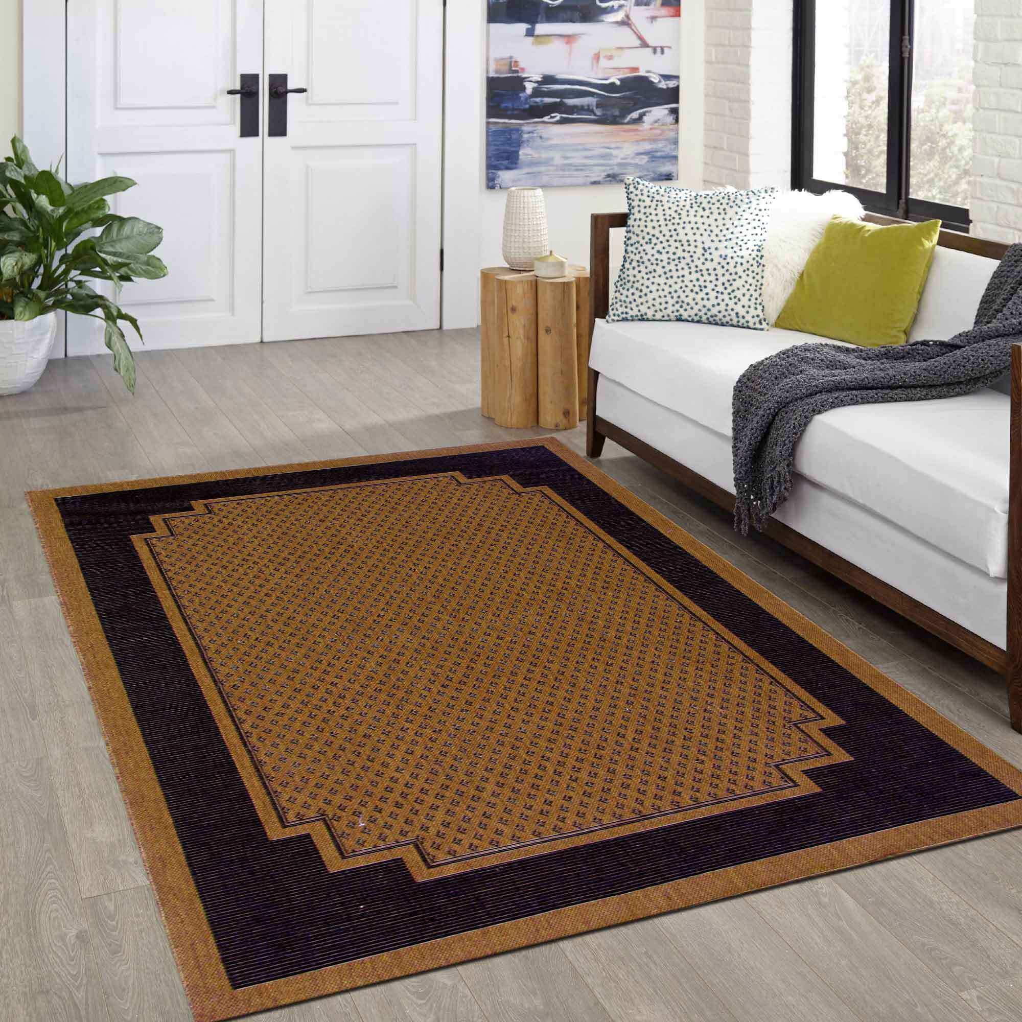 Large View Storm Flatweave Border Rug