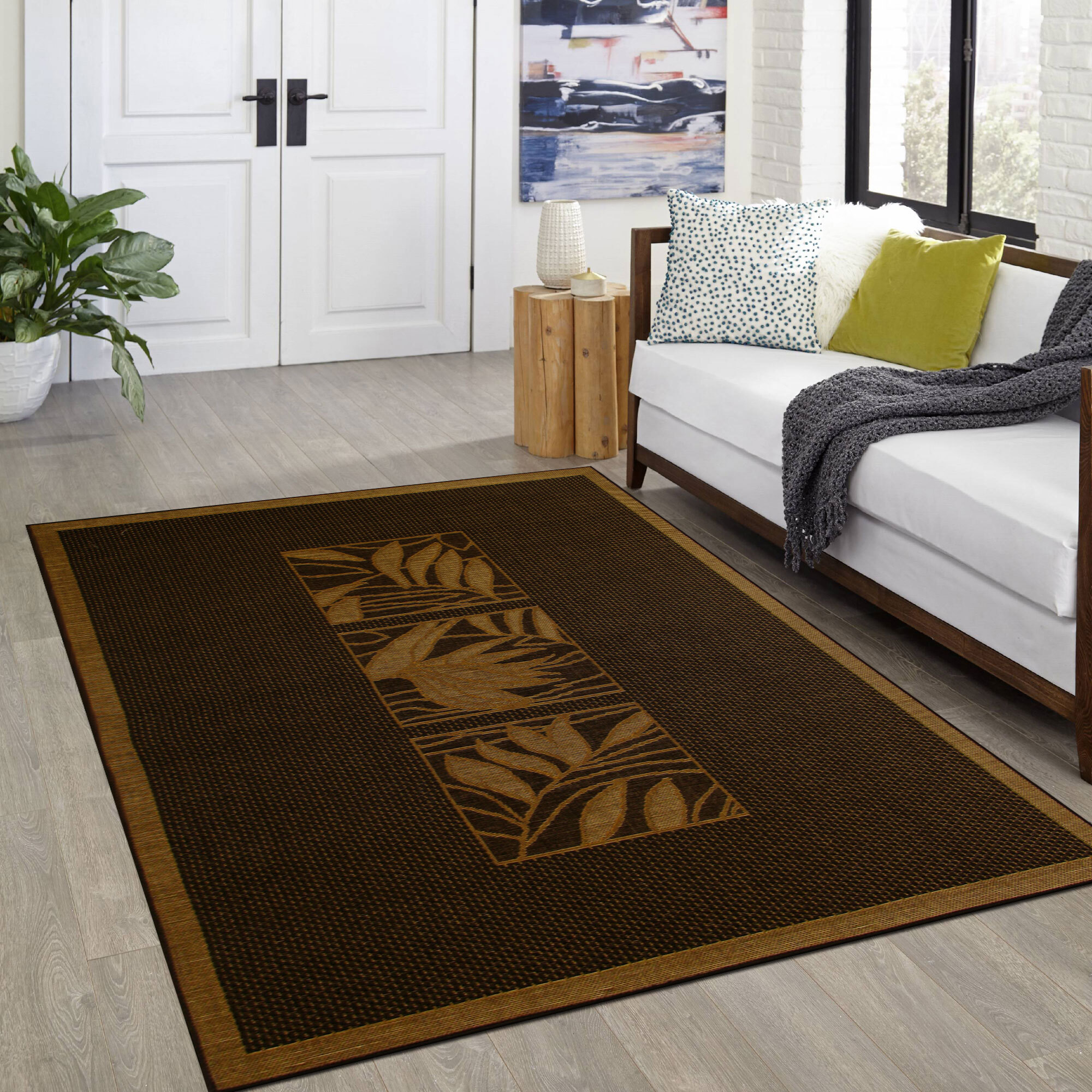 Large View Storm Indoor Outdoor Floral Rug