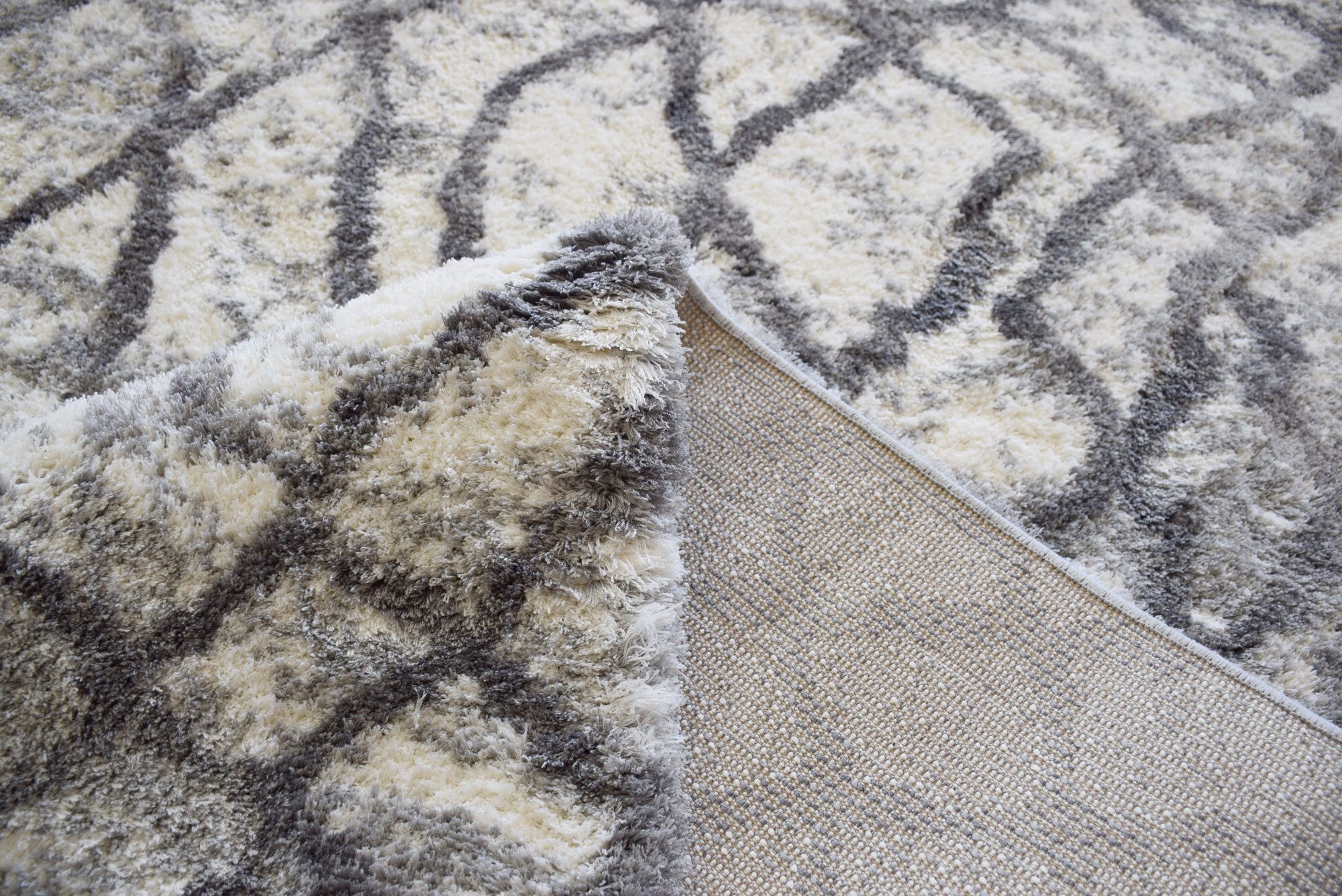 Saffron Grey Moroccan Shaggy Rug