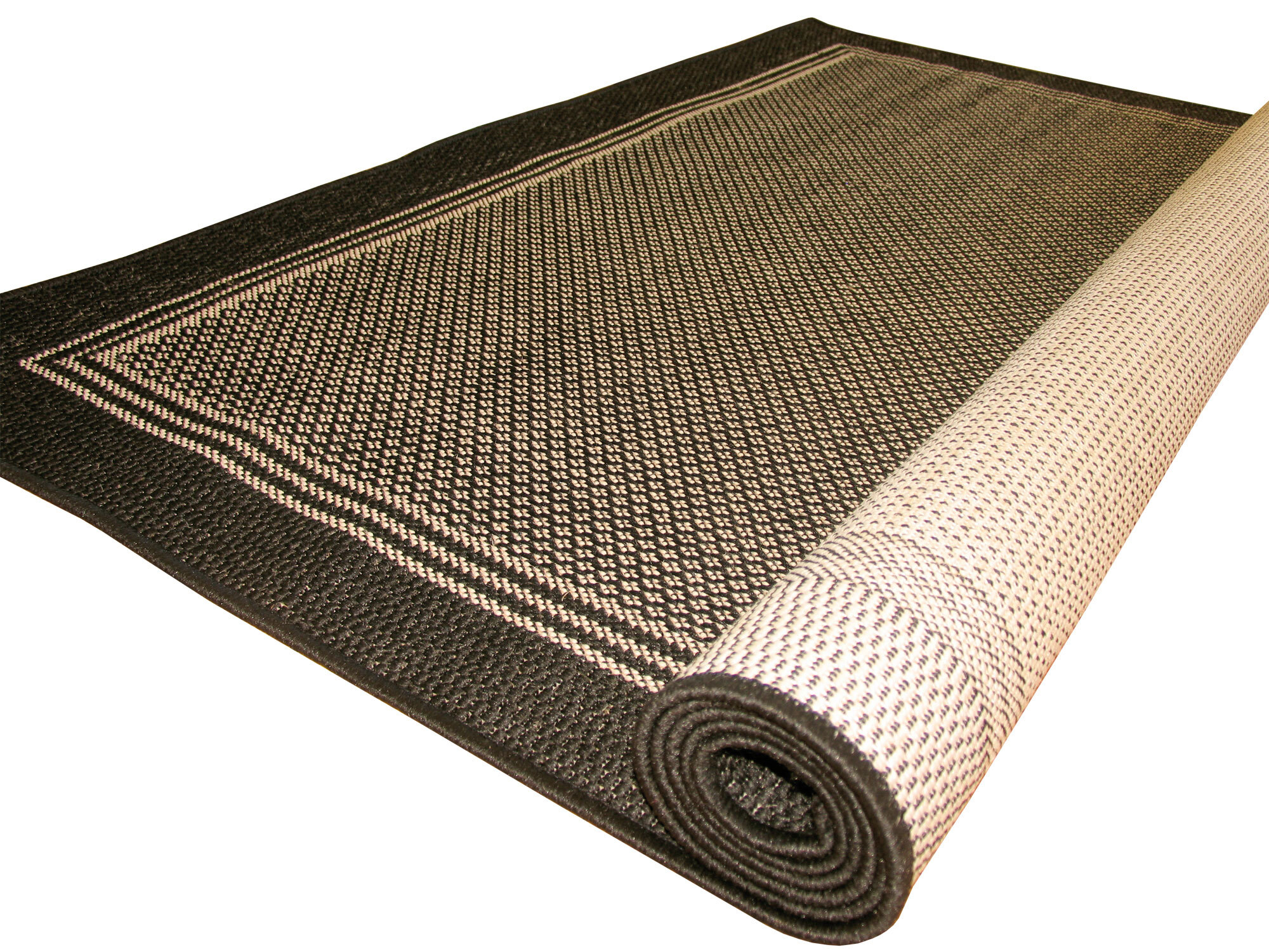 Large View Storm Plain Border Flatweave Rug