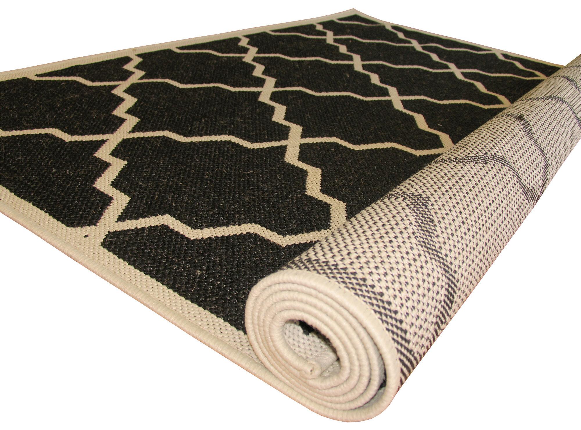 Large View Storm Flatweave Trellis Rug