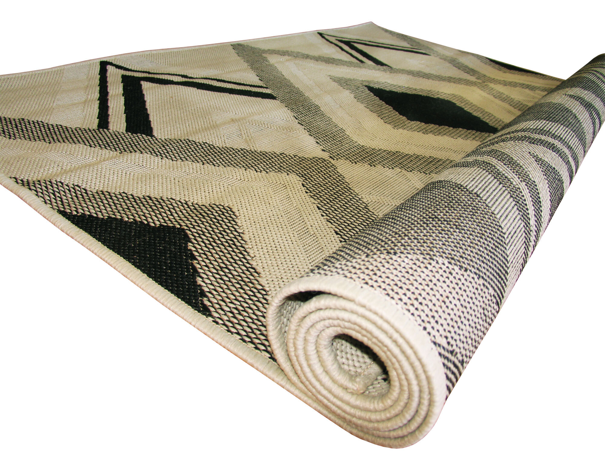 Large View Storm Ivory Diamond Pattern Rug