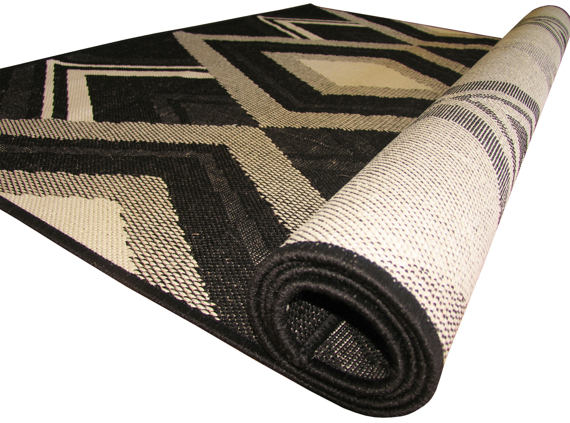 Storm Black Diamond Pattern Rug