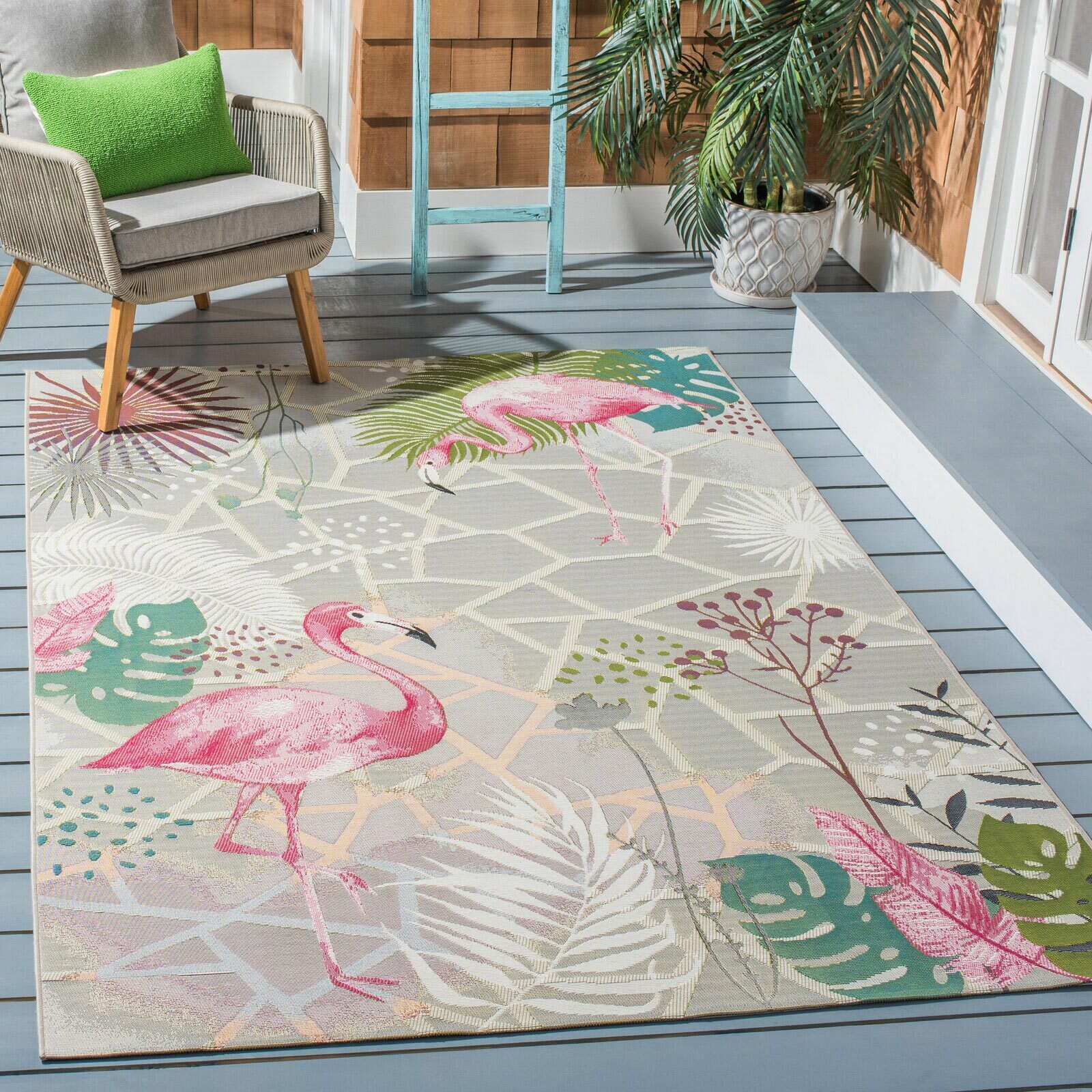 Large View Sole Flamingo Tropical Picture Rug