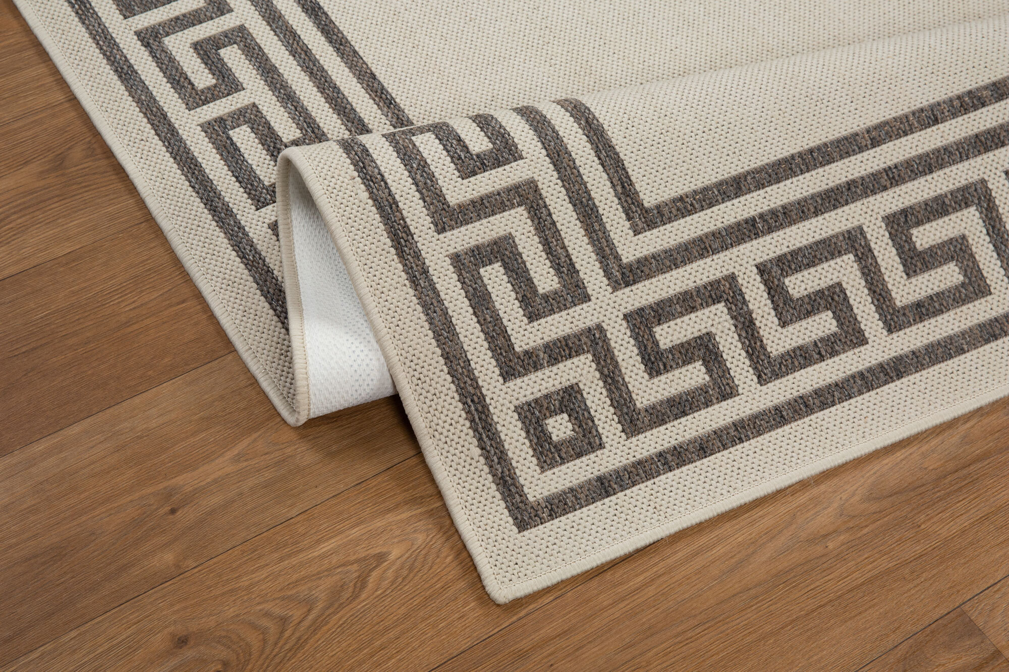 Large View Soleil Ivory Greek Key Border Rug