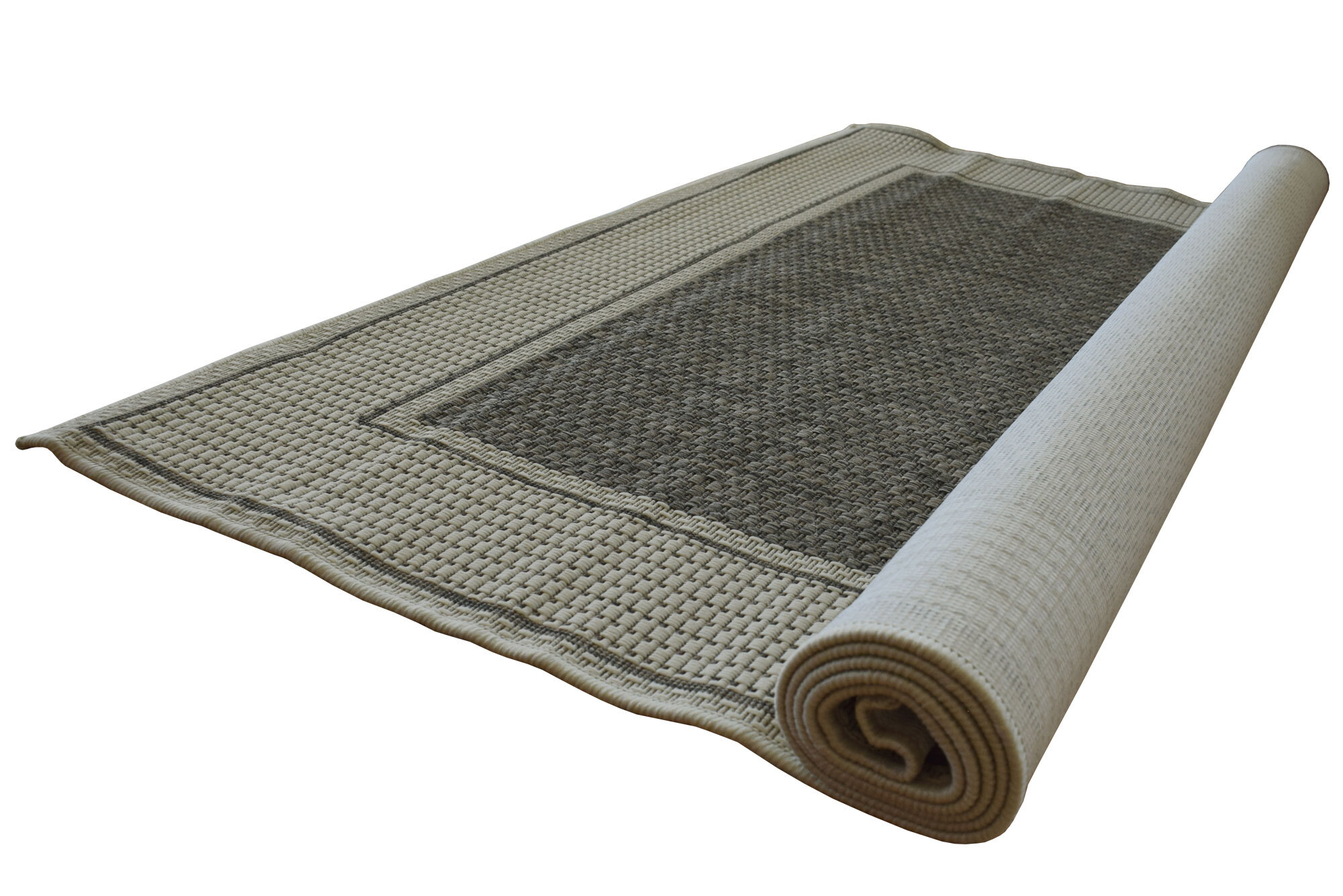 Large View Soleil Ivory Border Flatweave Rug