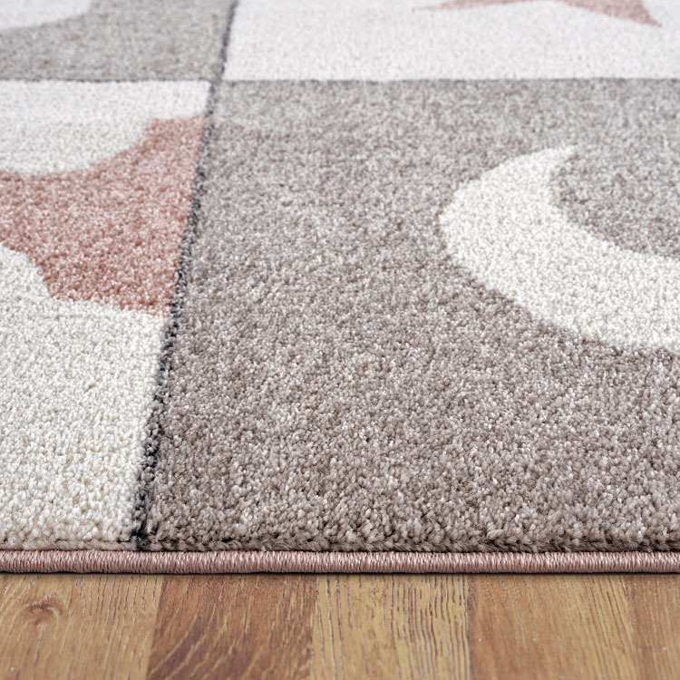 Large View Sunny Square Pattern Kids Rug