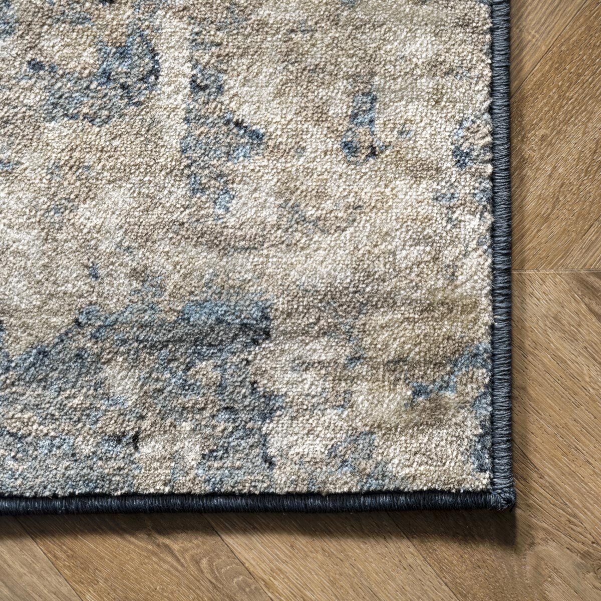 Una Blue Medallion Faded Rug