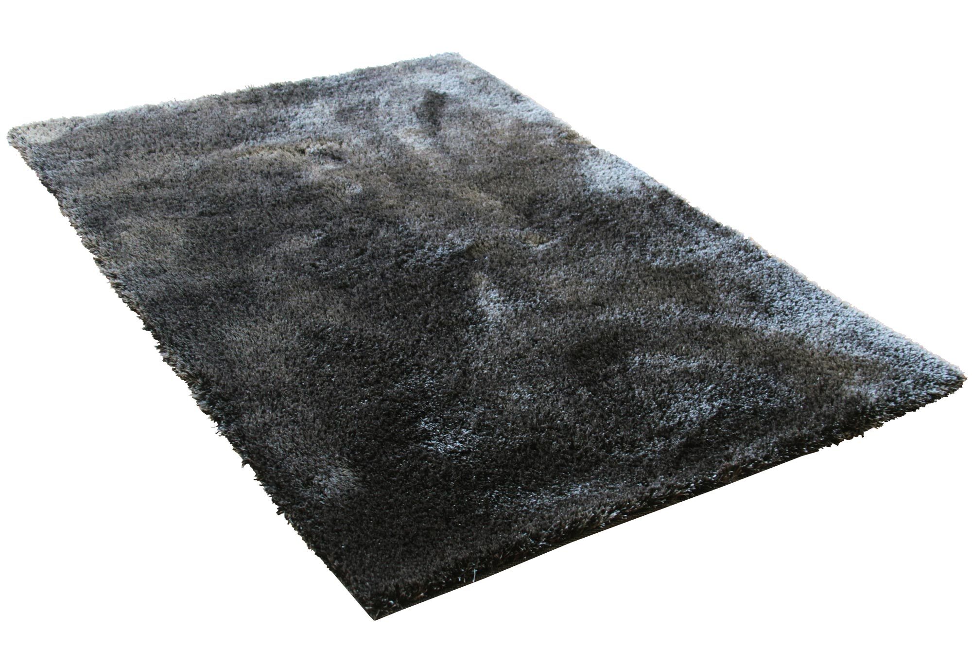 Large View Vera Thick Plain Black Shaggy Rug