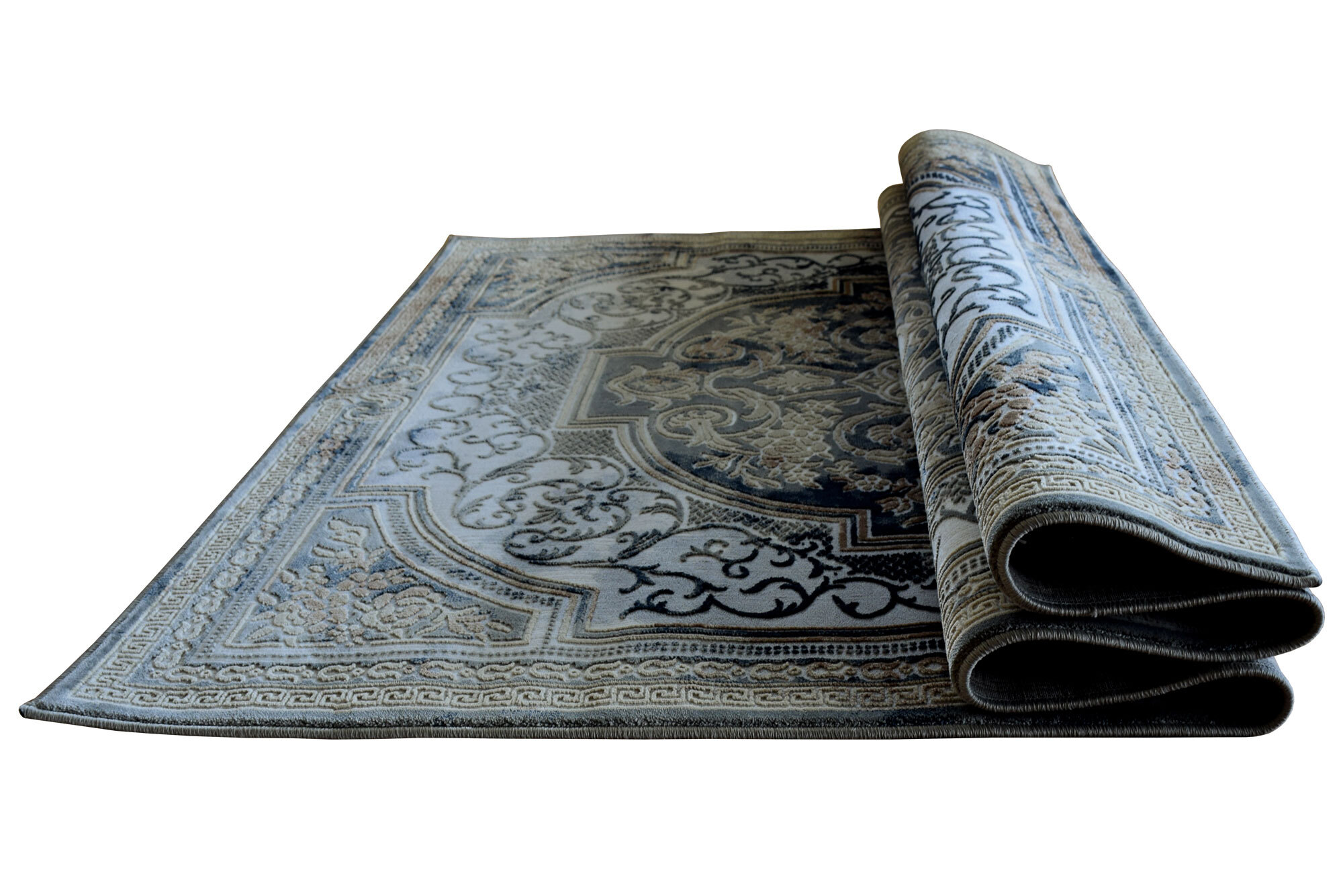 Large View Valentino Black French Floral Rug