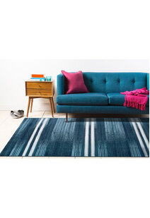 Atlanta Blue Modern Striped Rug