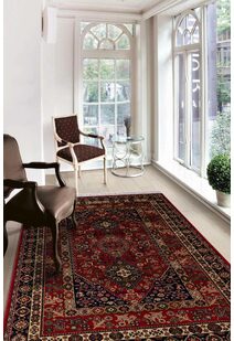 Afghan Traditional Red Border Rug